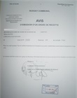 Avis d'émission d'un orde de recette des frais de certificat d'urbanisme